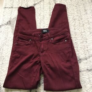 PAIGE Burgundy Skinny Pants